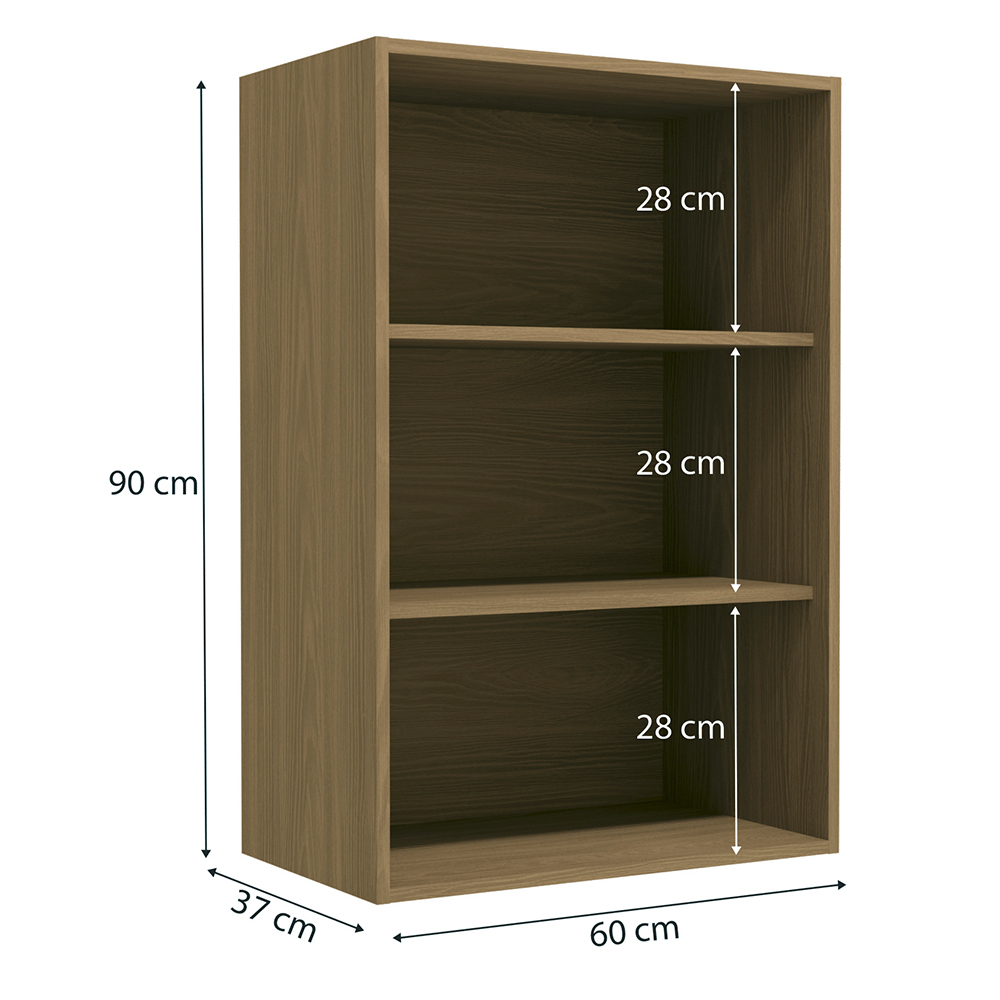 Armario Aereo 1 Porta Vidro 60 cm MDP Maxxi G763 Nogal Kappesberg