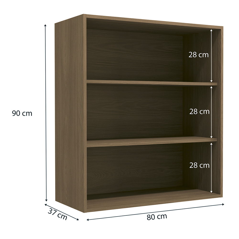 Armario Aereo 2 Portas 80 cm MDP Maxxi G764 Nogal Kappesberg