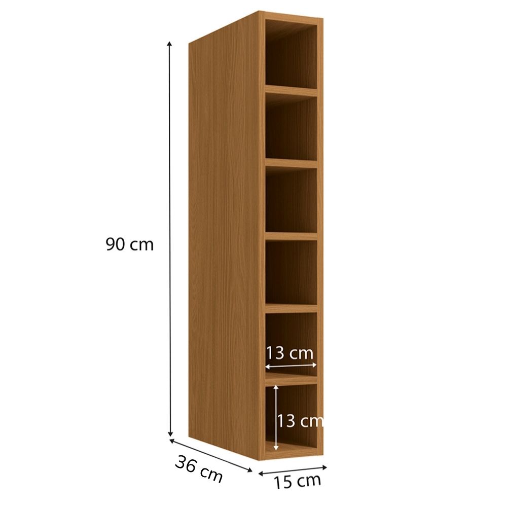 Armario Aereo Adega 6 Nichos 15 cm MDP Maxxi G760 Canela Kappesberg