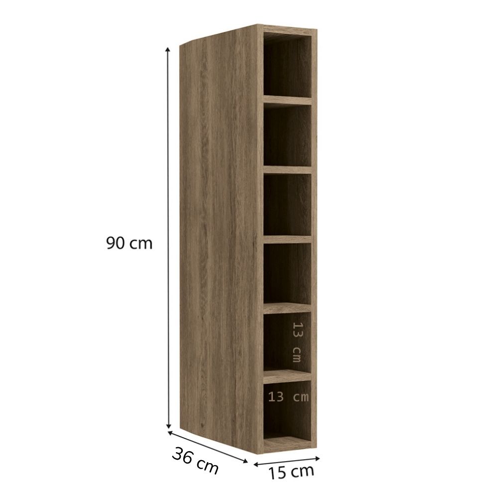 Armario Aereo Adega 6 Nichos 15 cm MDP Maxxi G760 Nogal Kappesberg