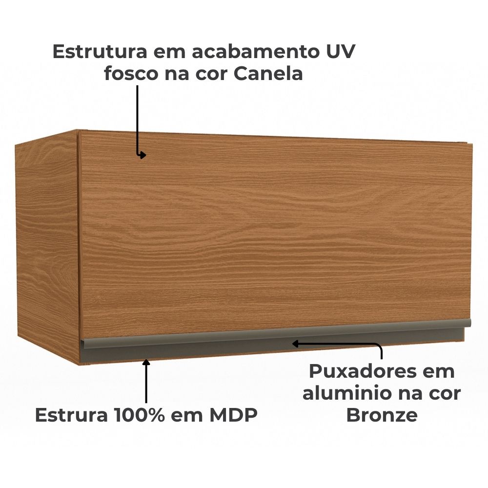 Armario Aereo Basculante 1P 60 cm Maxxi G772 Canela Kappesberg