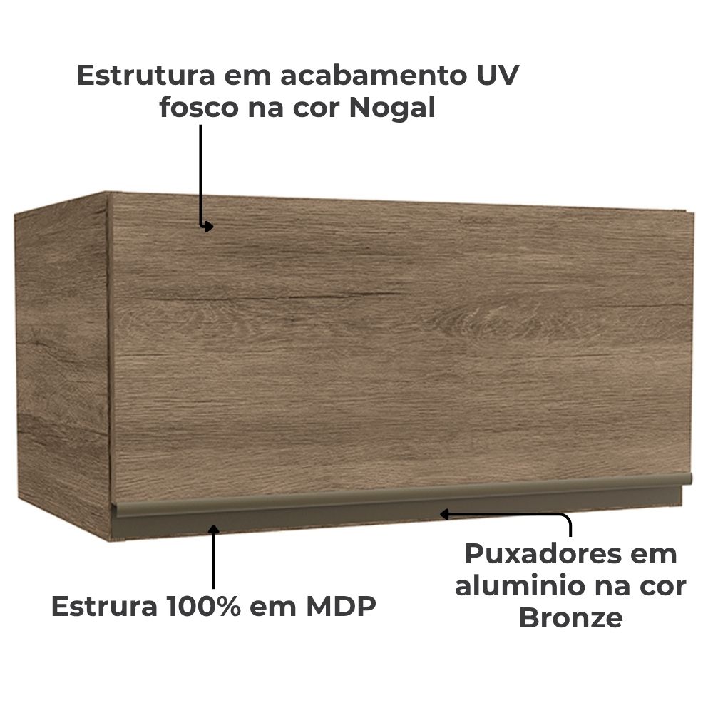 Armario Aereo Basculante 1P 60 cm Maxxi G772 Nogal Kappesberg