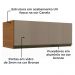 Armario Aereo Basculante 1P Vidro 80 cm Maxxi G770 Canela Kappesberg