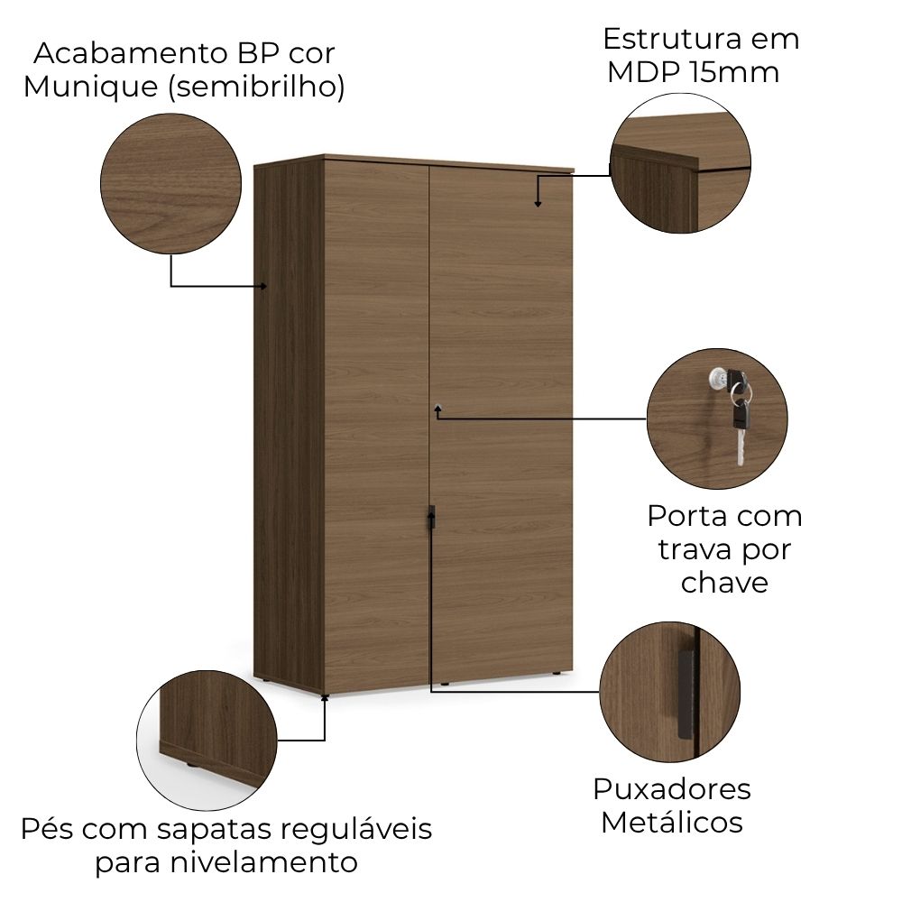 Armario Para Escritorio 2 Portas 160 cm Frame F210 Munique Kappesberg