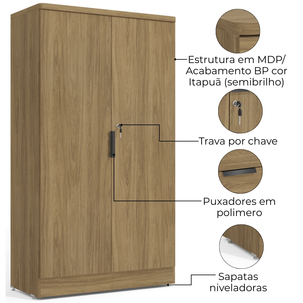 Armario Para Escritorio 2P 161x91 cm Versatil 1013A Itapua Kappesberg