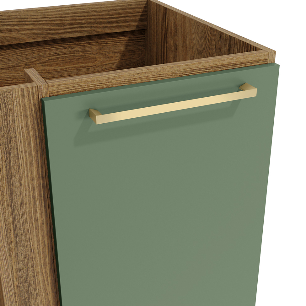 Balcão de Canto Botanic 1 Porta Nogueira e Verde Oliva