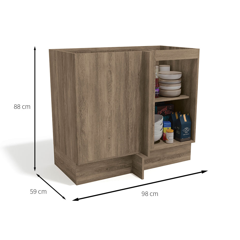 Balcão de Canto Maxxi 1 Porta Nogal 98 cm