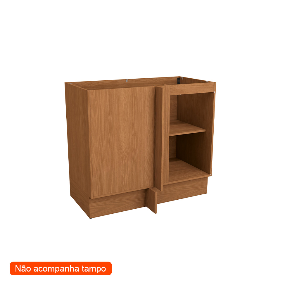 Balcão de Canto Vibra sem Tampo 1 Porta Canela 98 cm