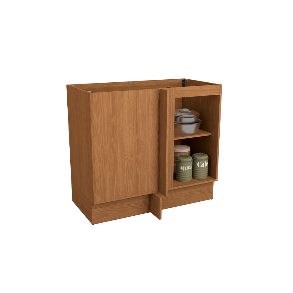 Balcão de Canto Vibra sem Tampo 1 Porta Canela 98 cm