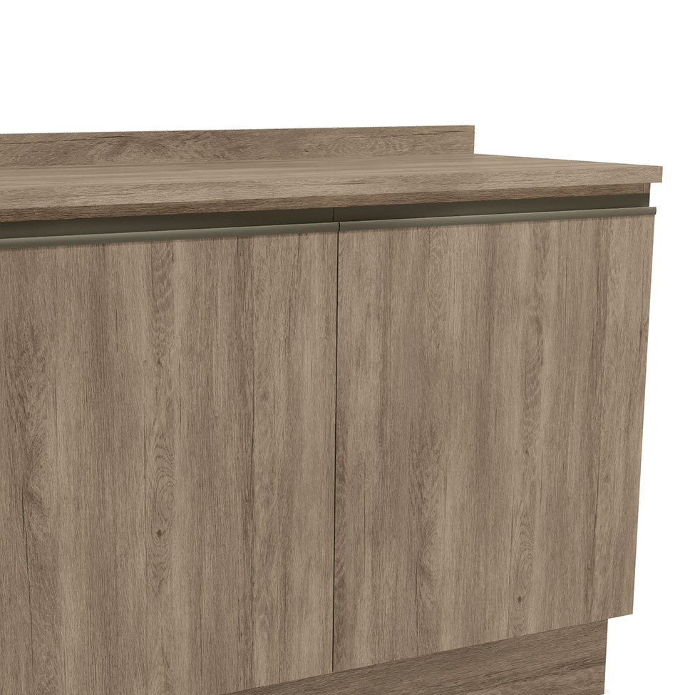 Balcão de Cozinha Bruges com Tampo 2 Portas Nogal 120 cm