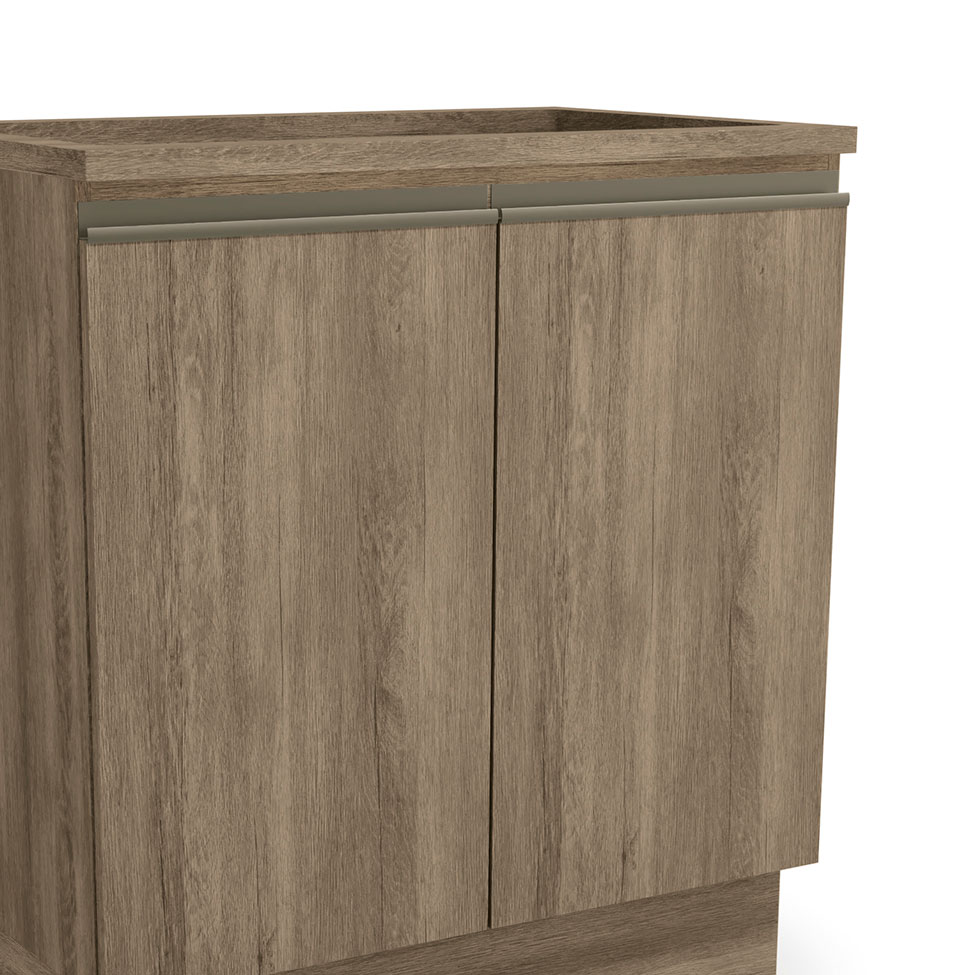 Balcão de Cozinha Bruges com Tampo para Cooktop 2 Portas Nogal 80 cm