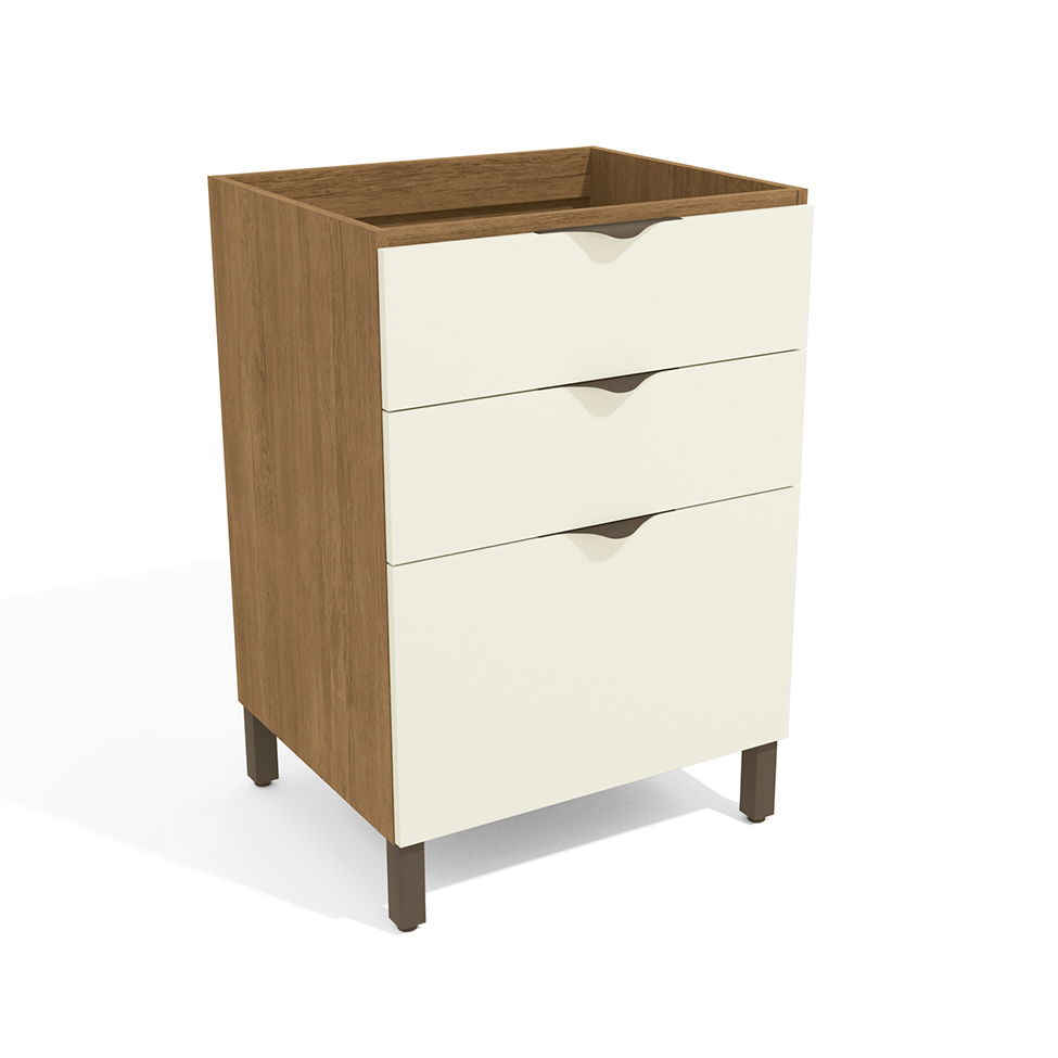 Balcão de Cozinha Frow 3 GV Freijó e Off White