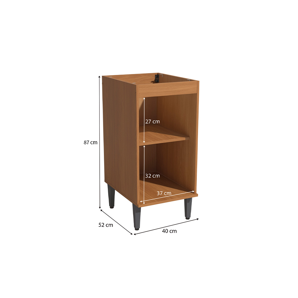 Balcão de Cozinha Linna sem Tampo 1 Porta Canela e Off White 40 cm