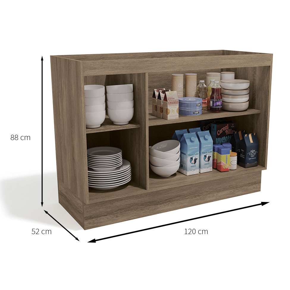 Balcão de Cozinha Maxxi 2 PT Nogal 120 cm