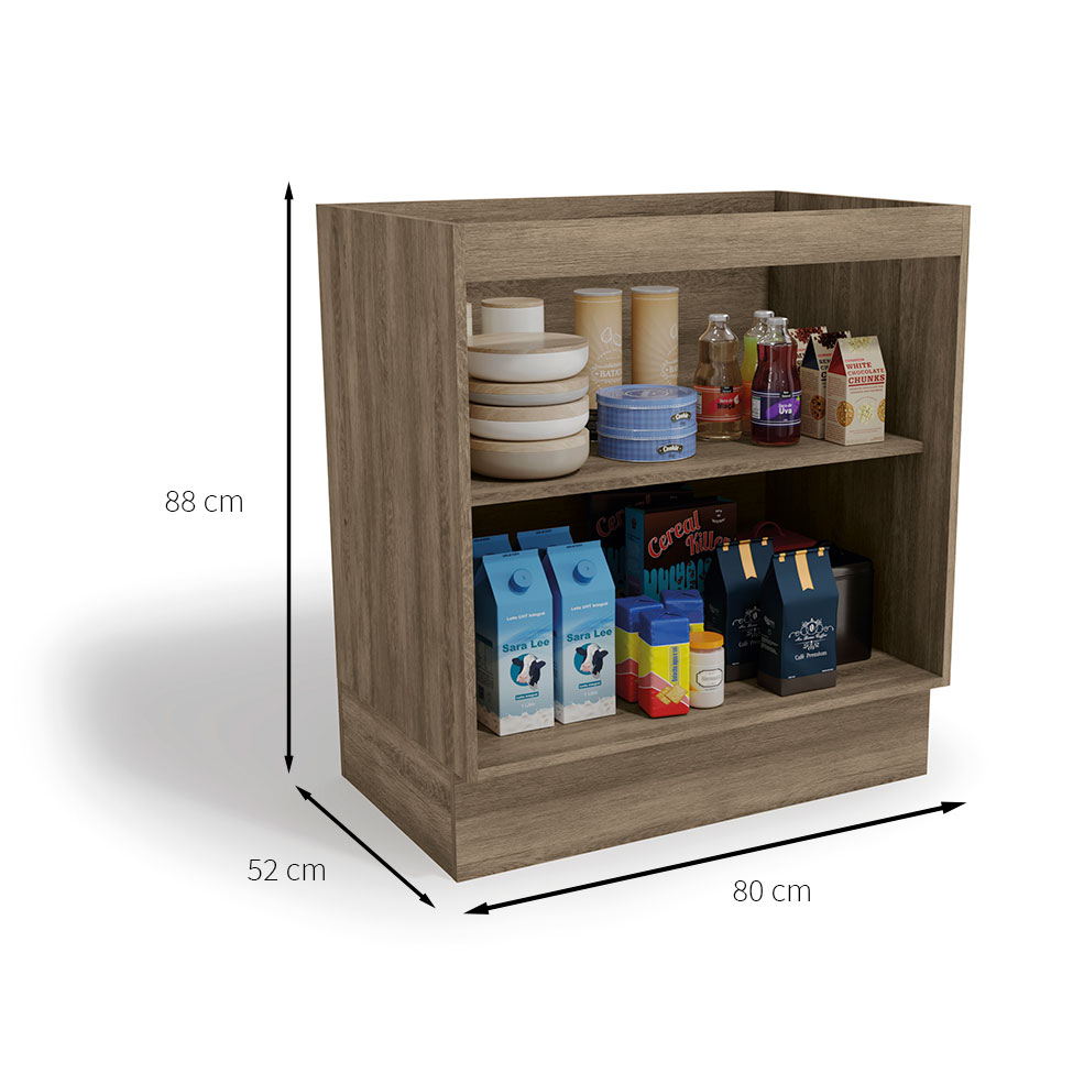 Balcão de Cozinha Maxxi 2 Portas Nogal 80 cm