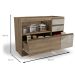 Balcão de Cozinha Maxxi com Vidro 1 Porta 4 Gavetas Nogal 120 cm