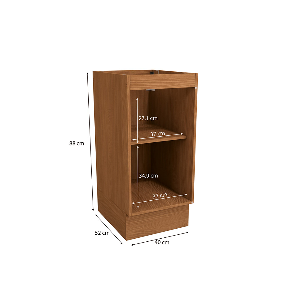 Balcão de Cozinha Vibra sem Tampo 1 Porta Canela 40 cm