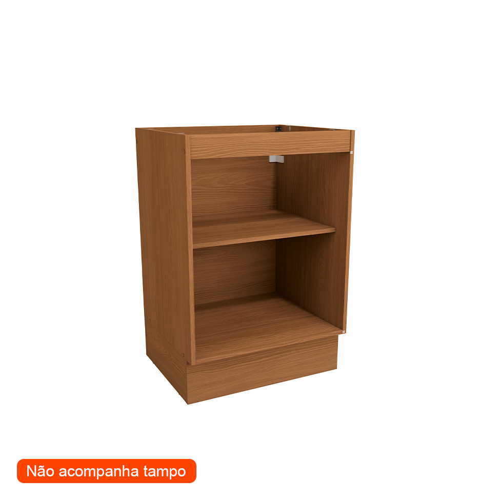 Balcão de Cozinha Vibra sem Tampo 1 Porta Canela 60 cm