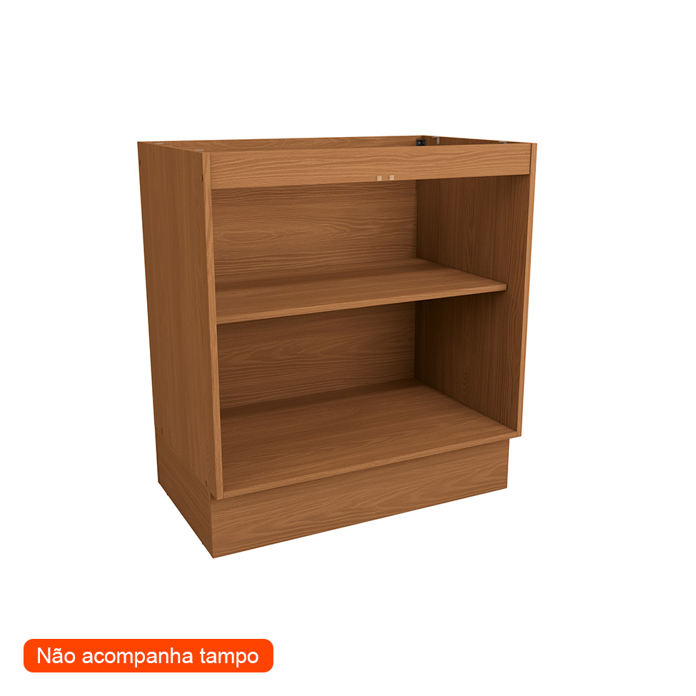 Balcão de Cozinha Vibra sem Tampo 2 Portas Canela 80 cm