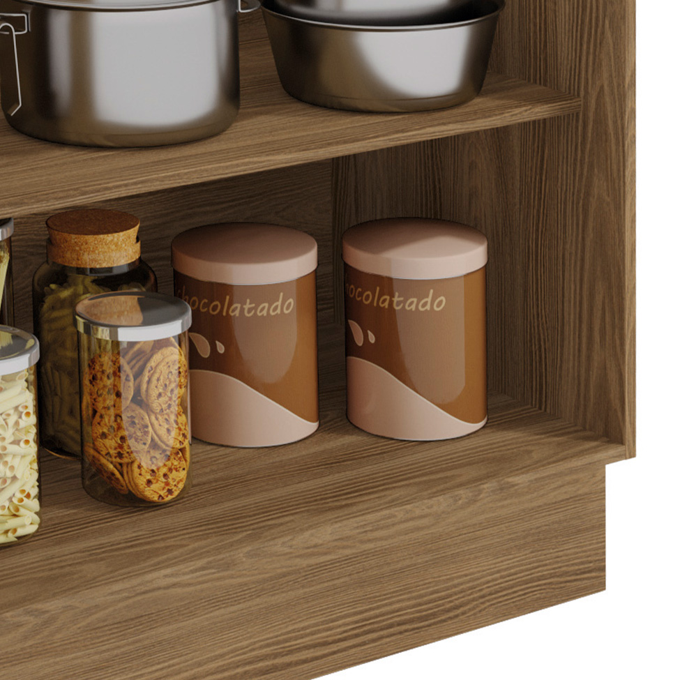 Balcão de Cozinha com Tampo Botanic 2 Portas Fendi e Nogueira