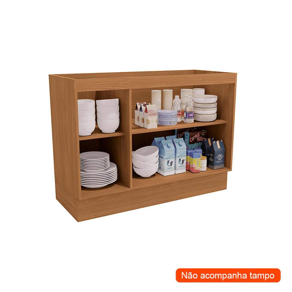 Balcão de Cozinha sem Tampo Maxxi 2 Portas Canela 120 cm