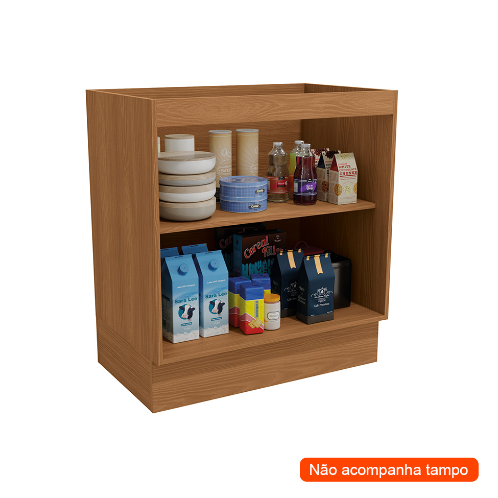 Balcão de Cozinha sem Tampo Maxxi 2 Portas Canela 80 cm