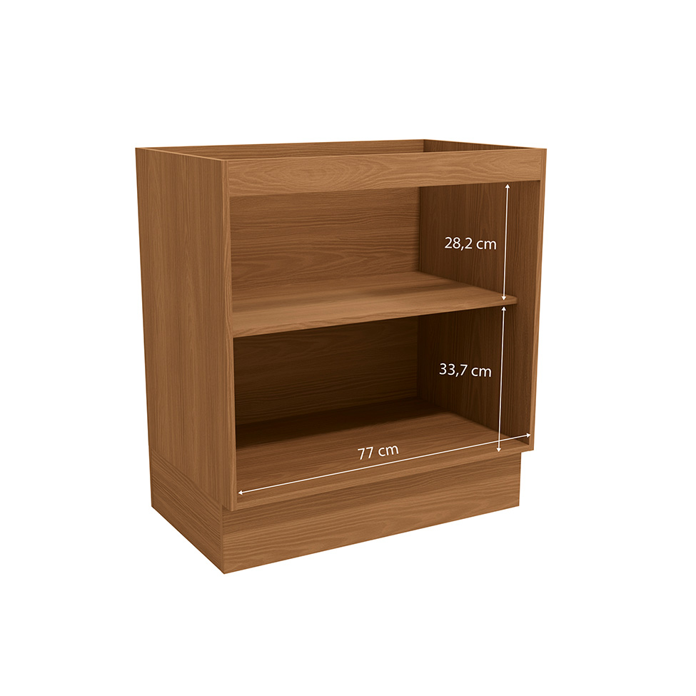 Balcão de Cozinha sem Tampo Maxxi 2 Portas Canela 80 cm