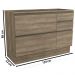 Balcao 04 Gavetas 1 Porta Com Tampo 120cm G746/S515 Maxxi Nogal Preto Brilho Kappesberg