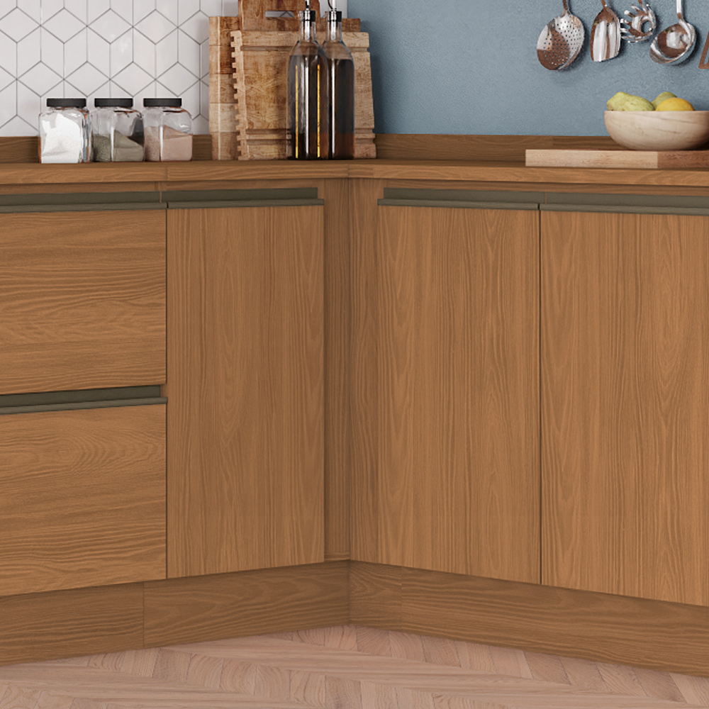 Balcao Canto Reto Com Tampo 1P 98 cm Maxxi G748 Canela Kappesberg