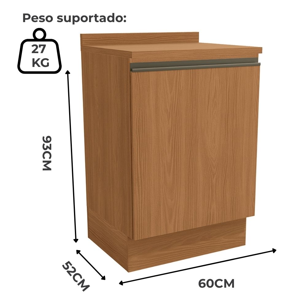 Balcao Com Tampo 1 Porta 60 cm Maxxi G742 Canela Kappesberg