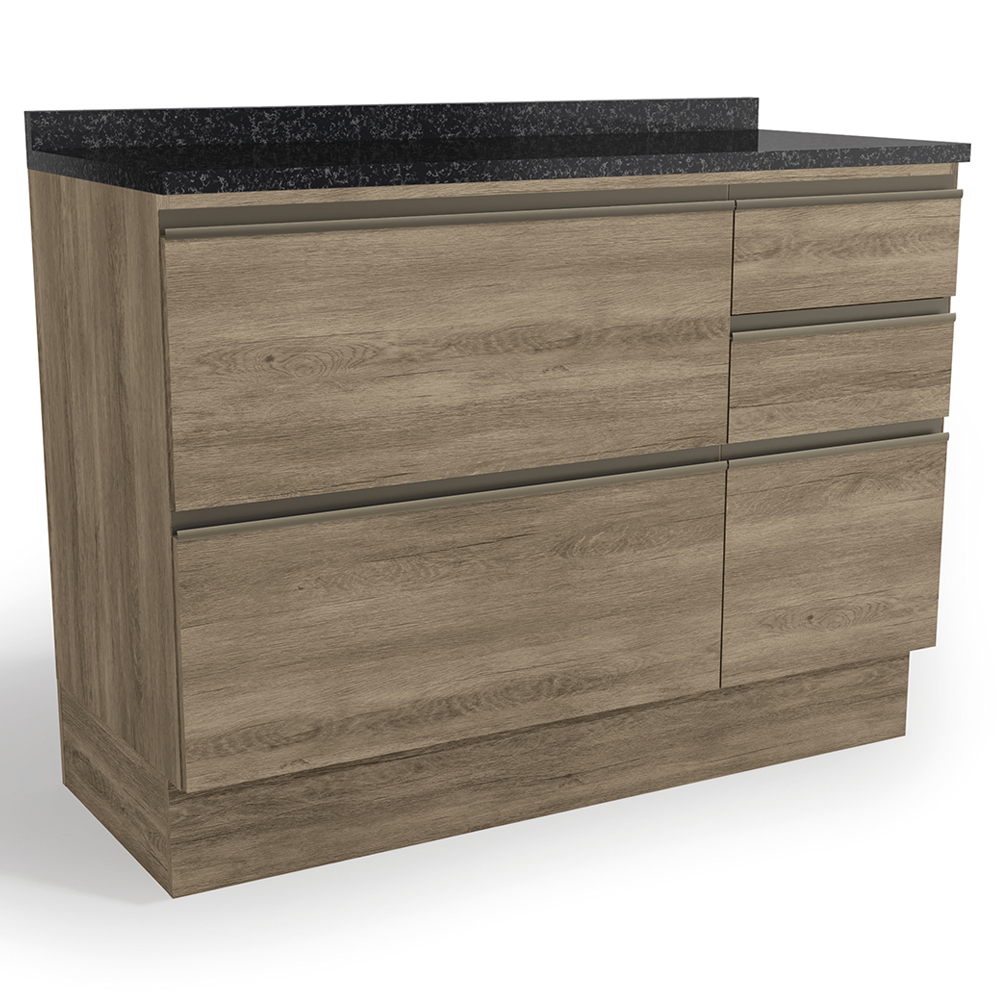 Balcao Com Tampo 120 cm 1P 4G Maxxi G746 Nogal Preto Kappesberg