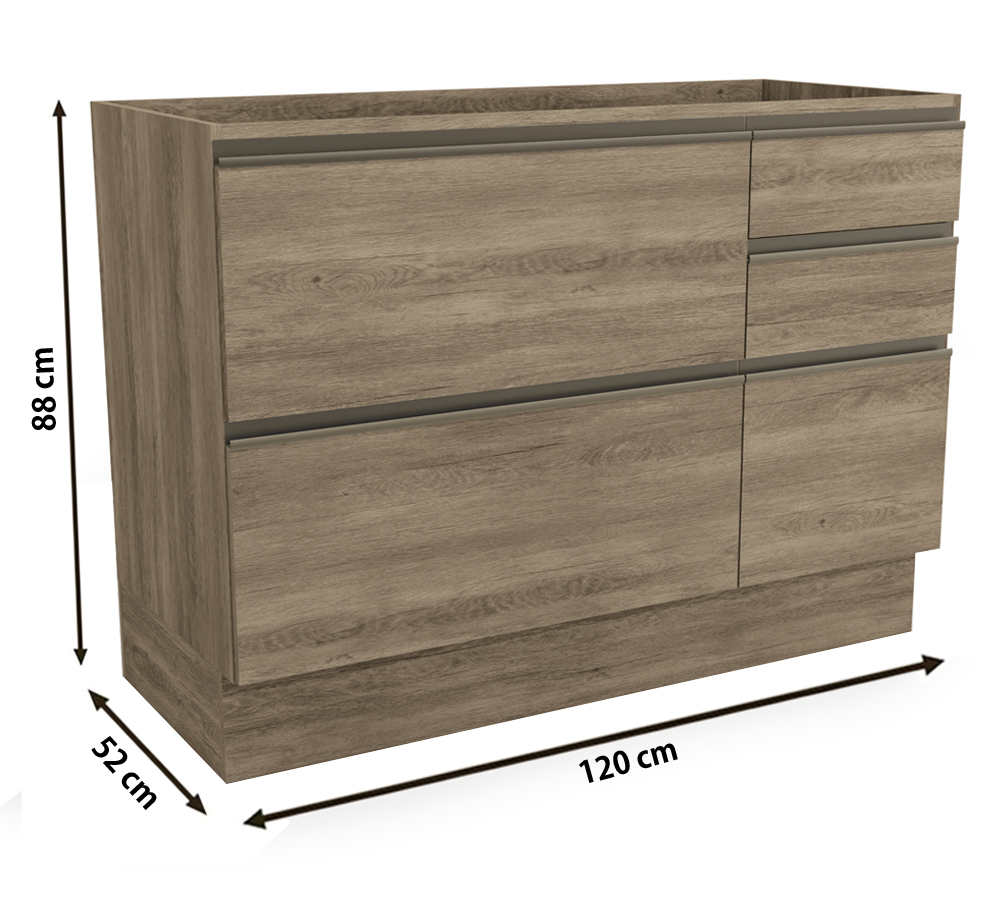 Balcao Com Tampo 120CM Maxxi G746/S515 Nogal Preto Kappesberg