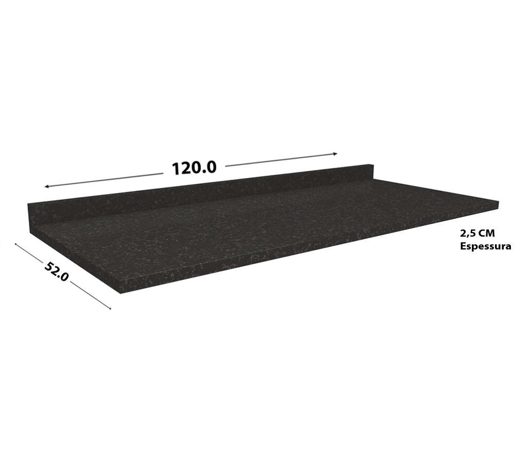 Balcao Com Tampo 120CM Maxxi G746/S515 Nogal Preto Kappesberg