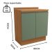 Balcao Com Tampo 2 Portas 80 cm Maxxi G744 Canela Verde Kappesberg