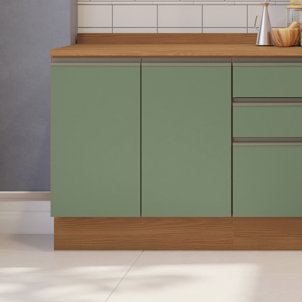 Balcao Com Tampo 2 Portas 80 cm Maxxi G744 Canela Verde Kappesberg