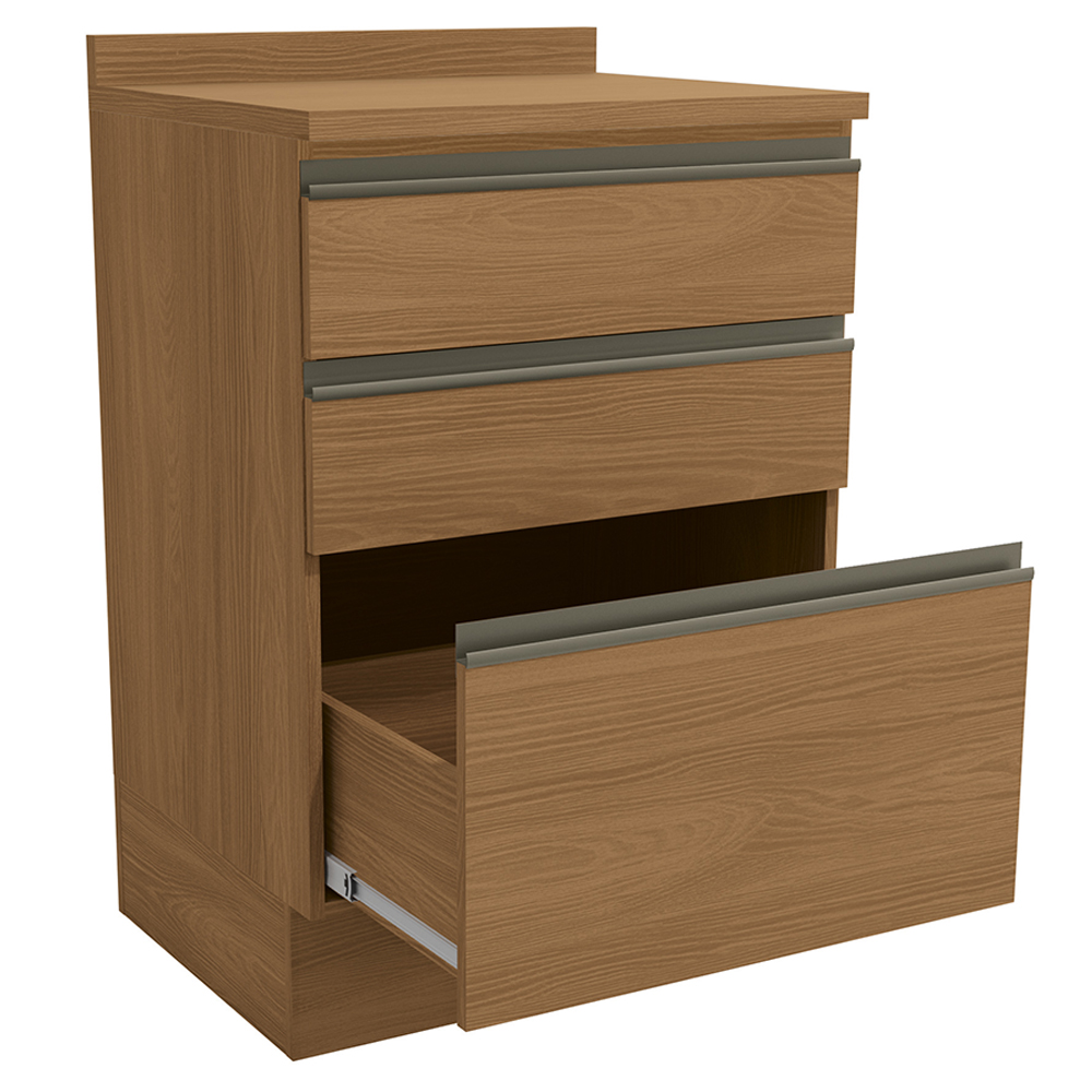 Balcao Com Tampo 3 Gavetas 60 cm Maxxi G743 Canela Kappesberg