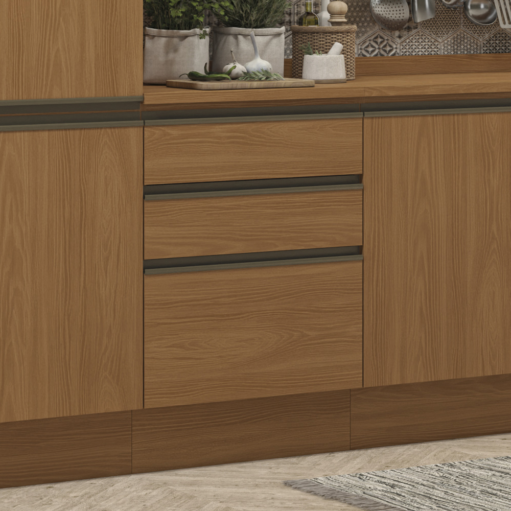 Balcao Com Tampo 3 Gavetas 60 cm Maxxi G743 Canela Kappesberg