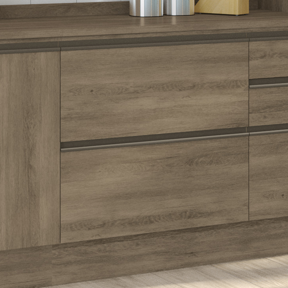 Balcao Com Tampo 80 cm 2 Gavetas MDP Maxxi G755 Nogal Kappesberg
