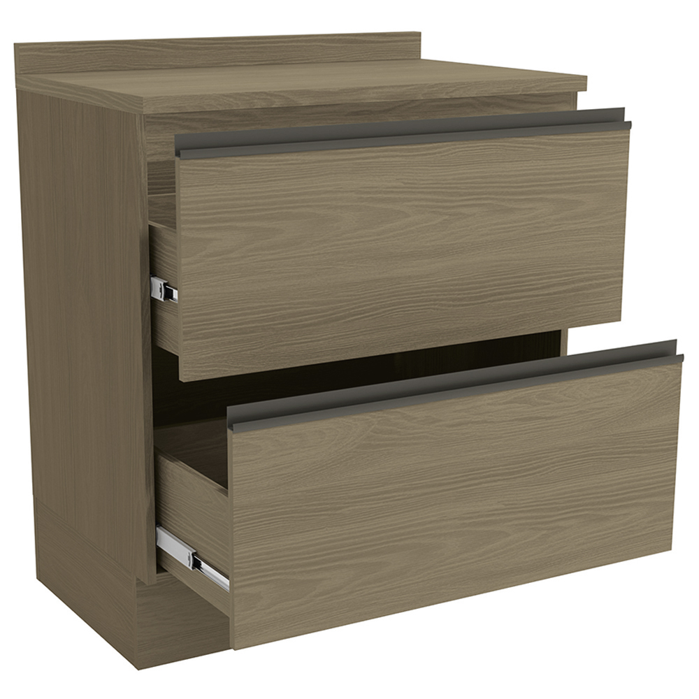 Balcao Com Tampo 80 cm 2 Gavetas MDP Maxxi G755 Nogal Kappesberg