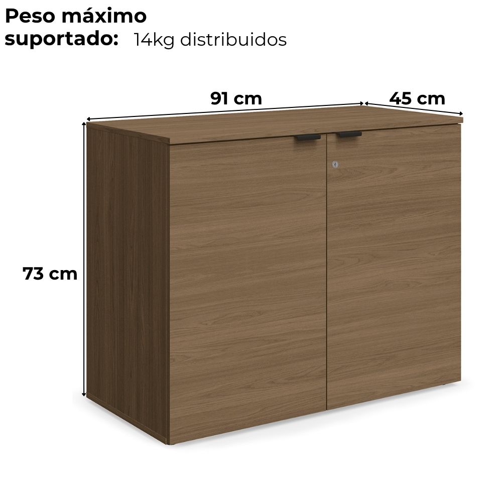 Balcao Para Escritorio 2 Portas 91 cm Frame F206 Munique Kappesberg