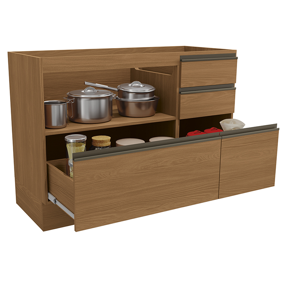 Balcao Pia Sem Tampo 1P 4G 120 cm Maxxi G746 Canela Kappesberg