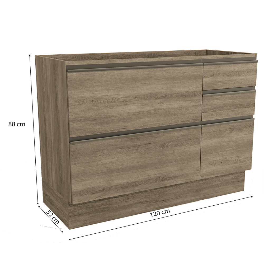 Balcao Pia Sem Tampo 1P 4G 120 cm Maxxi G746 Nogal Kappesberg