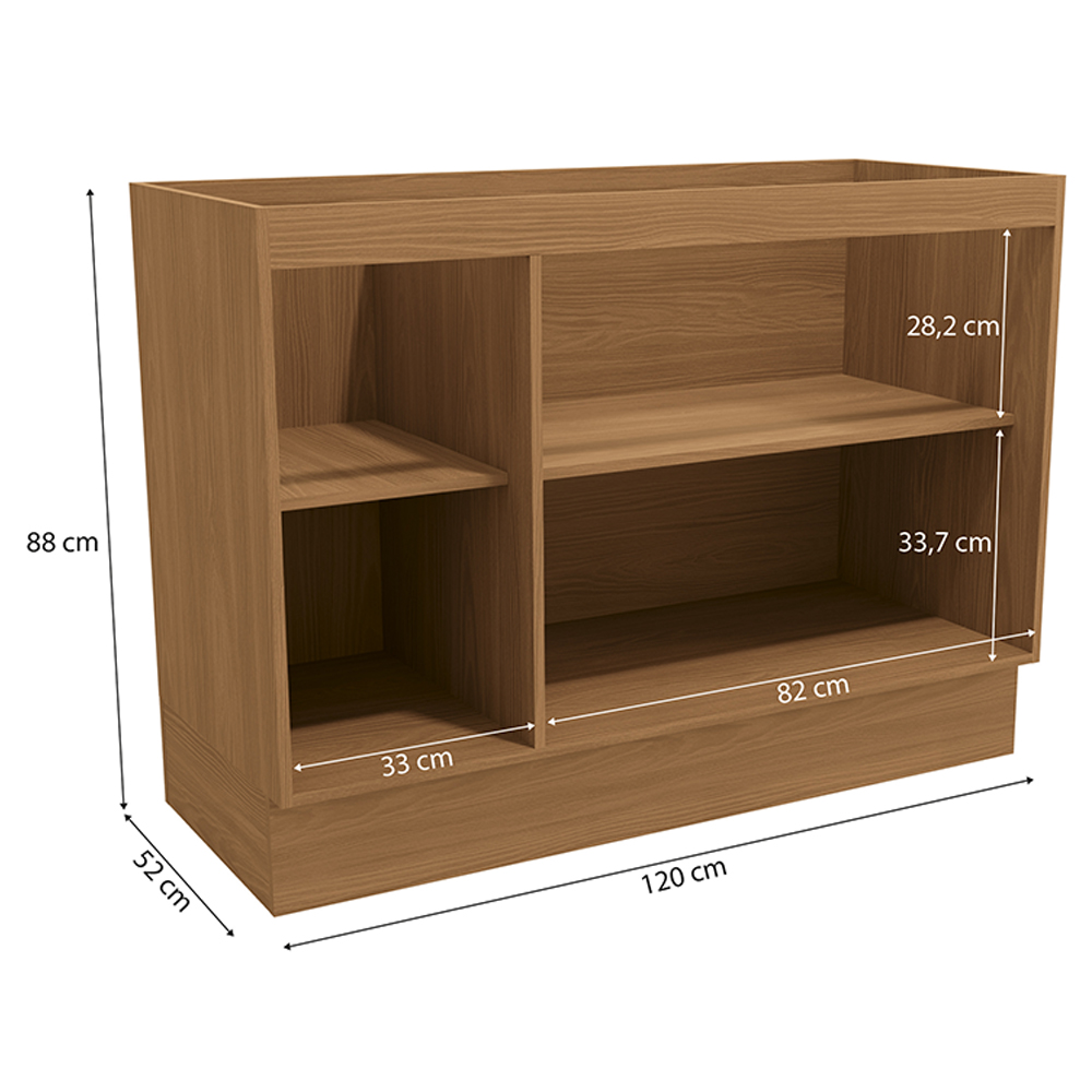 Balcao Pia Sem Tampo 2P 120 cm MDP Maxxi G745 Canela Kappesberg