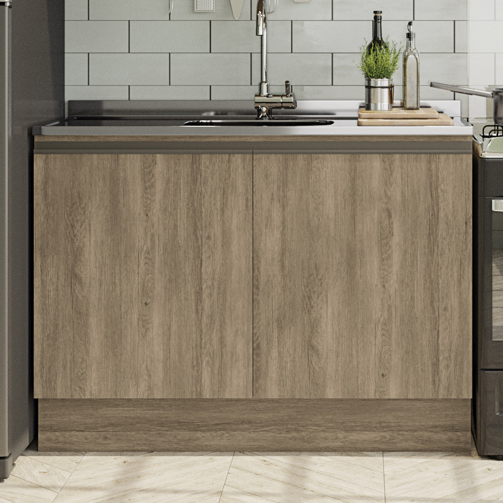 Balcao Pia Sem Tampo 2P 120 cm MDP Maxxi G745 Nogal Kappesberg