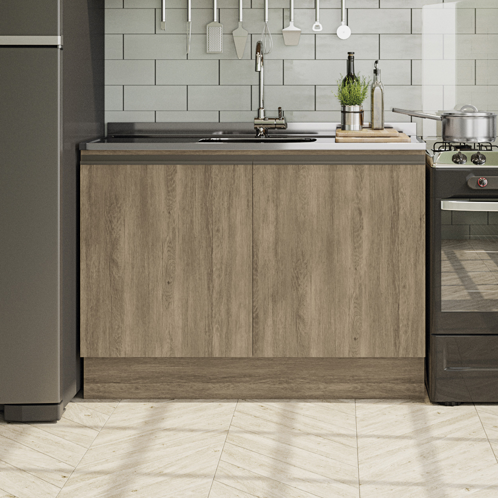Balcao Pia Sem Tampo 2P 120 cm MDP Maxxi G745 Nogal Kappesberg