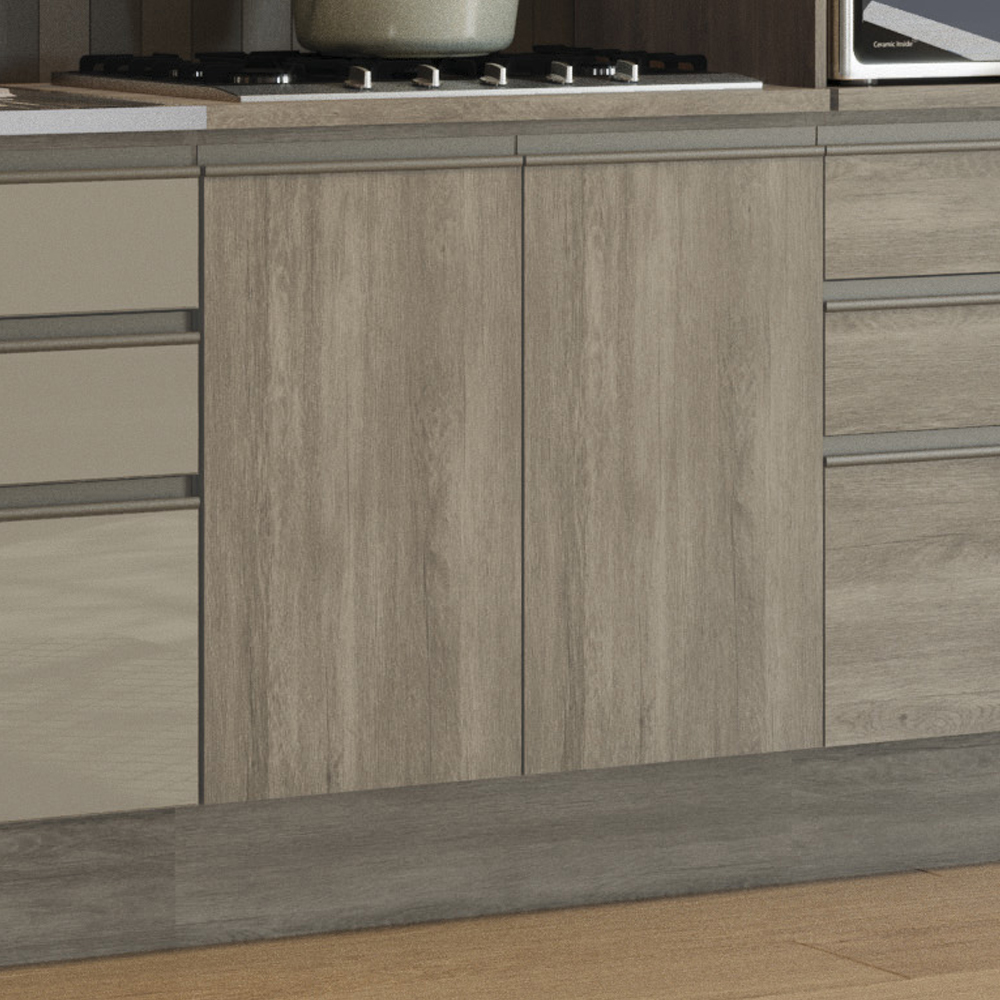 Balcao Tampo Cooktop 2 Portas 80 cm Maxxi G744 Nogal Kappesberg