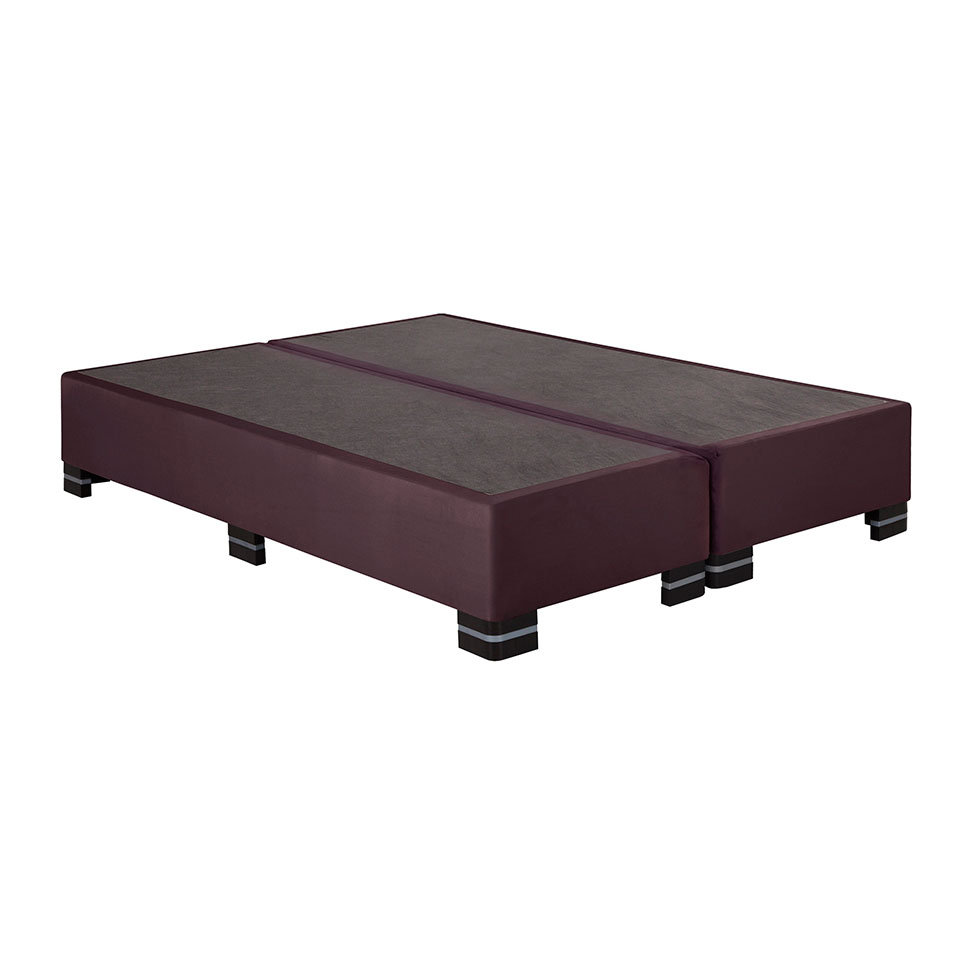 Base Cama Box Queen Sommier Suede Vinho