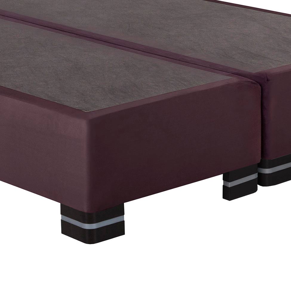 Base Cama Box Queen Sommier Suede Vinho