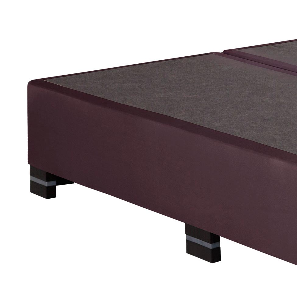Base Cama Box Queen Sommier Suede Vinho