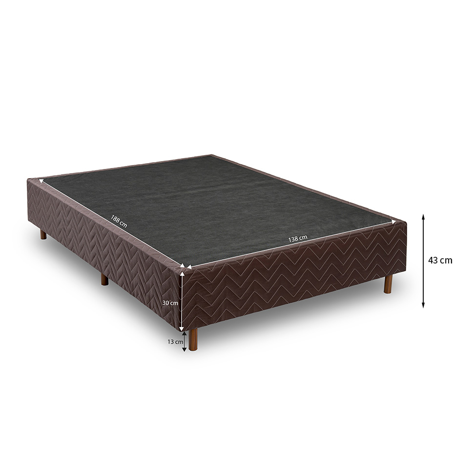 Base para Cama Box Casal Sogno (43x138x188) Poliéster Café